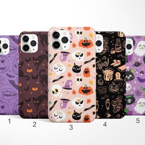 Halloween Phone Case, Jack o Lantern Phone Cover, Spooky Samsung S25 Case, Cat iPhone 17 Pro Case, Kawaii Case, Anime Google Pixel 10 Case image 1