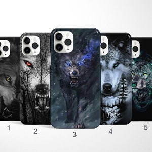 ウルフ電話ケース、iPhone 16、15、14、13 Pro、Samsung Galaxy Note 20 Ultra、S25、S24、S22、S23 Fe、Google Pixel 9ケース用の動物iPhoneカバー