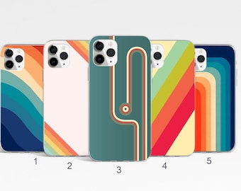 Retro Stripes Phone Case Aesthetic Vintage Cover, iPhone 17, 16, 15, 14 Pro Max Case, Samsung Galaxy S25 Plus, S24, S23FE, Google Pixel Case