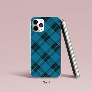 Geruit telefoonhoesje, telefoonhoesje tartan stof, iPhone 17, 16, 15, 14 Pro Max, trendy Google Pixel-hoesje, Samsung Galaxy S25 Ultra, S24, S23-hoesje afbeelding 2