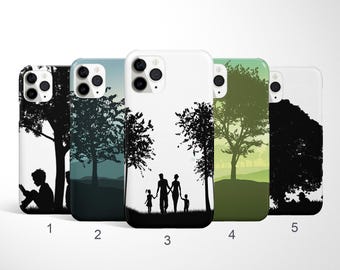 Custodia per telefono con motivo natura e albero, compatibile con iPhone 17 Air, 16, 15, 14 Pro Max, Samsung Galaxy S25 Ultra, S24 Plus, S23, S23FE, Google Pixel.