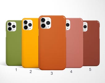 Solid Color Phone Case, Block Color Case, Neutral Coloured Covers for iPhone 17, Samsung Galaxy S25 Case, Google Pixel, Clay, Burnt Orange