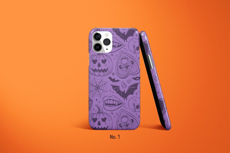 Halloween Phone Case, Jack o Lantern Phone Cover, Spooky Samsung S25 Case, Cat iPhone 17 Pro Case, Kawaii Case, Anime Google Pixel 10 Case image 2
