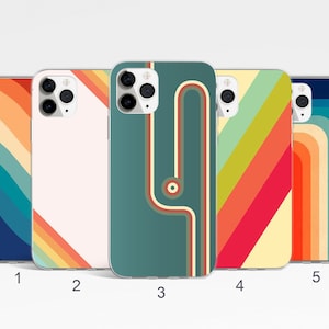 Etui na telefon Retro Stripes Estetyczne etui Vintage na iPhone&#39;a 16, 15, 14, 13 Pro Max, Samsung Note 20, S25, S24, S23, S21FE, etui Google Pixel