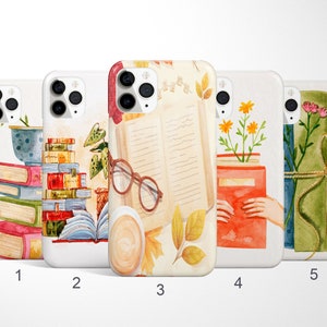 Book Worm Phone Case Book Themed iPhone 16, 15, 14, 13 Case, Book Lover Samsung Galaxy S25, S24, Note 20 Case, Stack of Books Google 9 Pixel