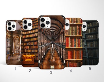 Library Phone Case, Book Worm iPhone 16, 15 Pro Case, Book Lover Samsung Galaxy Note 20 Ultra, S25, S24 Cover, Book Themed Google Pixel Case