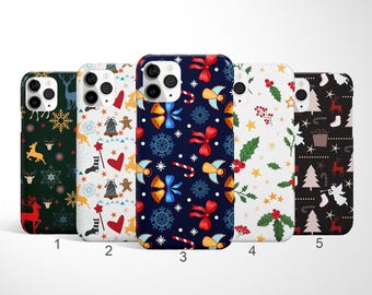 Custodia con motivo natalizio, cover per telefono a tema natalizio per iPhone 17 Air, 16 Plus, 15, 14 Pro Max, Samsung Galaxy S25 Ultra, S24, S23FE, custodia per Google Pixel
