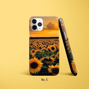 Funda de girasol para iPhone 17, 16, 15, 14 Pro Max, Samsung Galaxy S25, S24 FE, funda floral para Google Pixel, funda de primavera imagen 6