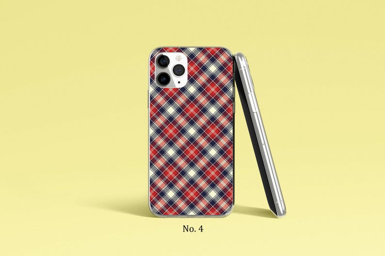 Geruit telefoonhoesje, telefoonhoesje tartan stof, iPhone 17, 16, 15, 14 Pro Max, trendy Google Pixel-hoesje, Samsung Galaxy S25 Ultra, S24, S23-hoesje afbeelding 5