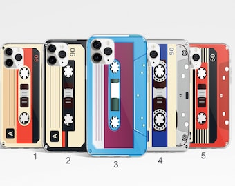 Funda de casete retro para iPhone 17, 16, 15, 14 Pro Max, Samsung Galaxy S25Ultra, S24, S23FE, S22 y Google Pixel.