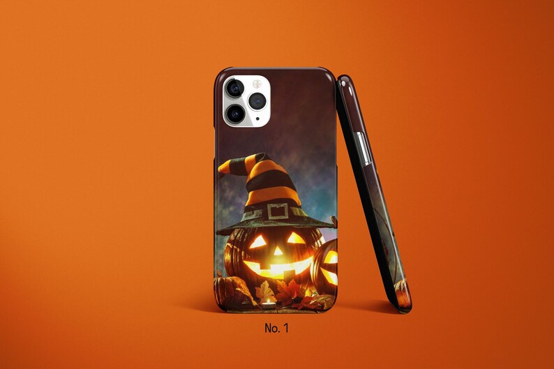 ハロウィンスマホケース、ジャック・オー・ランタン柄iPhone 17/16 Pro Maxケース、パンプキン柄Samsung S25ケース、スプーキー柄Galaxy S24 Ultraカバー、Google Pixelケース 画像 2