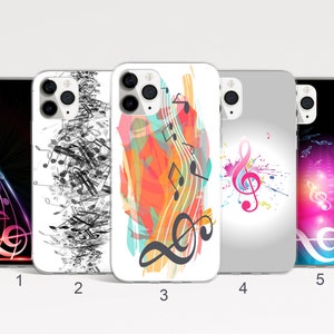 Music Notes Phone Case Musician Phone Cover Musical Case For iPhone 15, 14, 13 Pro, Samsung Galaxy S24, S23, S21 FE Case, Google Pixel Case