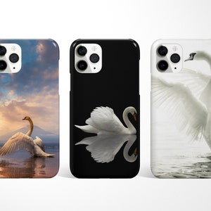 Coque de portable cygne, coque de portable animal pour iPhone 16, 15, 14 Pro Max, Samsung Galaxy S25, S24, S23, S23Fe, Note 20, coque esthétique Google Pixel