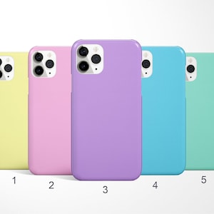 Pastel Phone Case, Solid Color Case, Block Coloured Covers for iPhone 17, 16, 15 Pro Max, Samsung Galaxy S25 Ultra, S24FE, Google Pixel Case image 1