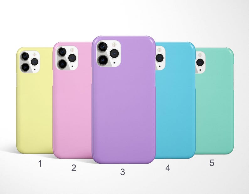Pastel Phone Case, Solid Color Case, Block Coloured Covers for iPhone 17, 16, 15 Pro Max, Samsung Galaxy S25 Ultra, S24FE, Google Pixel Case image 1