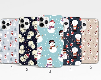 Snowman Phone Case, Winter Phone Case for iPhone 17, 16, 15, 14 Pro Max, Samsung Galaxy S25, S24, Festive Google Pixel Case, Xmas Phone Case