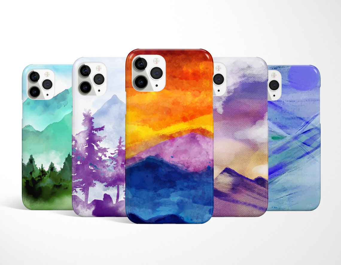 Watercolor Phone Case Mountain iPhone Case Aesthetic iPhone Etsy