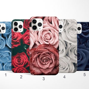 Rose Phone Case Floral Phone Cover for iPhone 16, 15, 14, 13 Pro Max, Samsung Galaxy S25, S24, Note 20, Flower Google Pixel 9 Case, Mom Gift