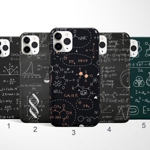 Chemistry Coque de portable, Formulas Phone Case pour iPhone 16, 15, 14 Pro Max, Samsung Galaxy S25, S24, S23 Fe, Note 20 Case, Google Pixel 9 Case