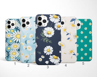 Daisy Flowers Phone Case Floral Daisies Cover for iPhone 16, 14, 13 Mini, 17 Pro Max, Samsung Galaxy S25, S24, S23 Fe, Google Pixel Case