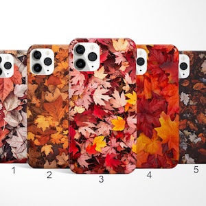 Funda con hojas otoñales para iPhone 17, 16, 15, 14 Pro, Samsung Galaxy S25 Ultra, S24, S23FE, funda otoñal para Google Pixel 9, funda estética