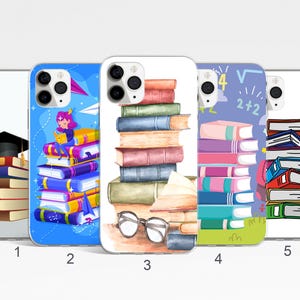 Bücherwurm Handyhülle, Buch-Thema iPhone 17, 16, 15 Pro Max Hülle, Buchliebhaber Samsung Galaxy S25Ultra, S24, Bücherstapel Google Pixel Hülle