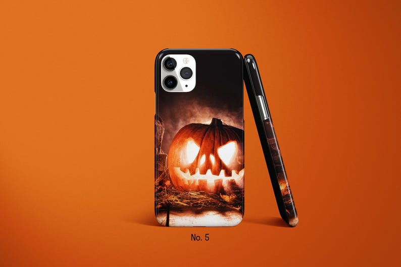 ハロウィンスマホケース、ジャック・オー・ランタン柄iPhone 17/16 Pro Maxケース、パンプキン柄Samsung S25ケース、スプーキー柄Galaxy S24 Ultraカバー、Google Pixelケース 画像 6