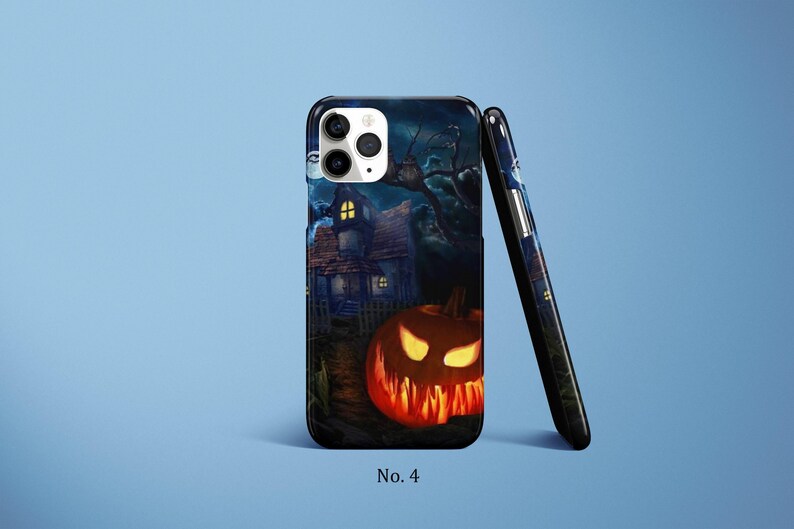 Halloween Phone Case, Jack o Lantern Phone Cover, Pumpkin Samsung S25 Case, Spooky iPhone 17, 16 Case, Haunted House Case, Google Pixel Case image 5