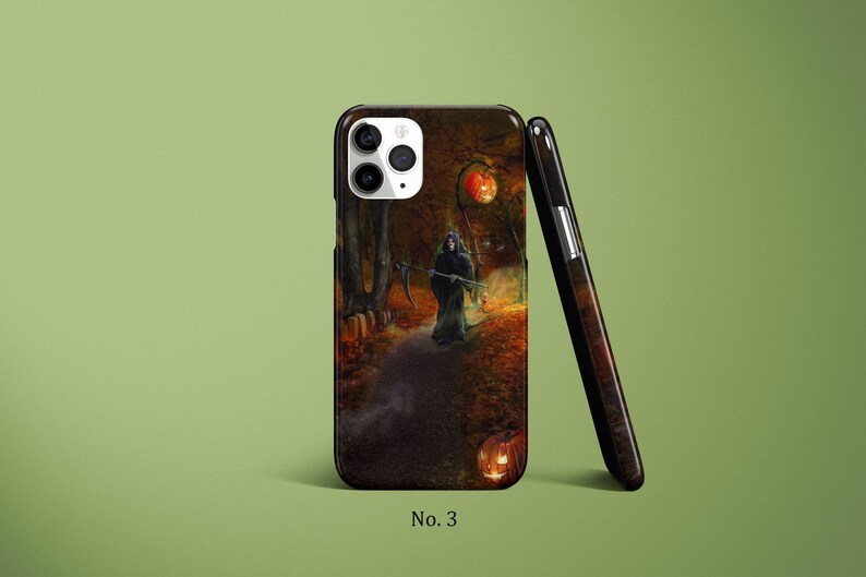 Halloween Phone Case, Jack o Lantern Phone Cover, Pumpkin Samsung S25 Case, Spooky iPhone 17, 16 Case, Haunted House Case, Google Pixel Case image 4