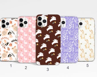 Funda de conejo para iPhone 17, 16, 15 y 14 Pro, funda de Pascua para Samsung Galaxy S25 Ultra, S24 Plus y S23, funda de primavera para Google Pixel.