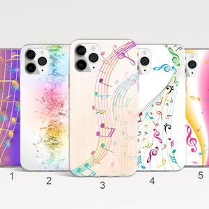 Music Notes Phone Case Musician Phone Case, Musical Phone Cover for Samsung S25, Note 20 Ultra, iPhone 16 Plus, 15 Pro, Google Pixel 9 Case