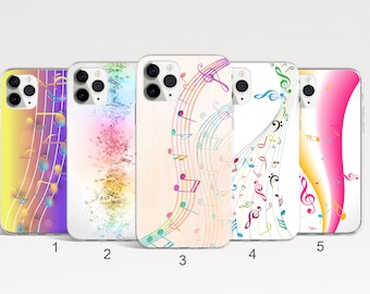 Music Notes Phone Case Musician Phone Case, Musical Phone Cover for Samsung S25, Note 20 Ultra, iPhone 16 Plus, 15 Pro, Google Pixel 9 Case