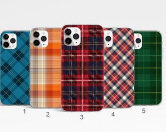 Plaid Phone Case, Tartan Fabric Phone Case for iPhone 16, 15, 14 Pro Max, Trendy Google Pixel Case, Samsung Note20 Ultra, S25, S24, S23 Case