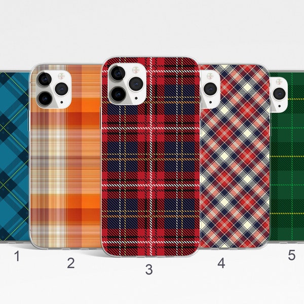 Plaid Phone Case, Tartan Fabric Phone Case for iPhone 15, 14, 13 Pro Max, Trendy Google Pixel Case, Samsung Note20 Ultra, S24, S23, S22 Case