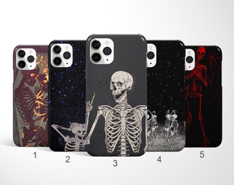 Skull Phone Case, Halloween iPhone 15, 14, 13 Pro Max Case, Skeleton Samsung S23 Case, Spooky Galaxy S24, S21 Cover, Scary Google Pixel Case