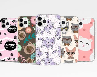 Custodia per telefono a forma di gatto, custodia per telefono a forma di gattino per iPhone 17, 16e, 15, 14 Pro Max, custodia per telefono a forma di gattino per Samsung Galaxy S25, S24, S23Fe, Google Pixel 10