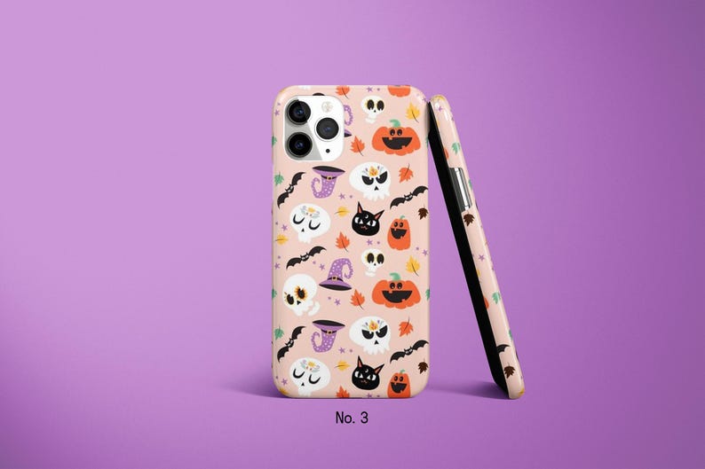 Halloween Phone Case, Jack o Lantern Phone Cover, Spooky Samsung S25 Case, Cat iPhone 17 Pro Case, Kawaii Case, Anime Google Pixel 10 Case image 4