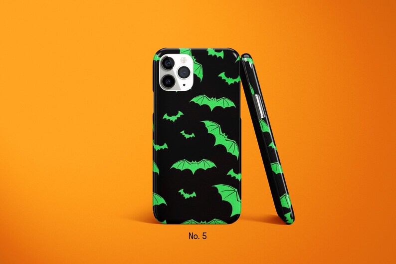 Custodia per telefono a forma di pipistrello, custodia per telefono a tema Halloween, custodia per iPhone 17, 16, 15, 14 Pro con tema natura selvaggia, custodia spettrale per Samsung Galaxy S25 Ultra, custodia per Google Pixel 9 immagine 6
