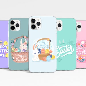 Easter Phone Case, Spring Phone Case for iPhone 16, 15, 14, 13, 12 Pro, Bunny Phone Case for Samsung Galaxy S25, S24, S23 FE, Google Pixel 9