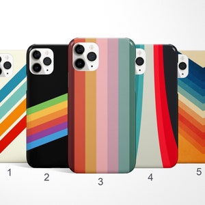 Retro Stripes Phone Case, Vintage Phone Cover for iPhone 16, 15, 14, 13 Pro, Samsung Galaxy Note 20, S25, S24, Aesthetic Google Pixel 9 Case