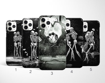Custodia per telefono a forma di teschio, custodia per San Valentino per iPhone 17, 16, 15, 14 Pro Max, custodia per Samsung Galaxy S25, S24, S23 FE con scheletro, custodia per Google Pixel