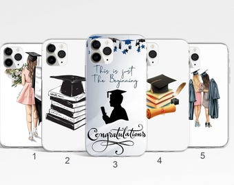 Custodia per telefono per la laurea, custodia per festeggiamenti, cappello da scapolo per iPhone 17, 16, 15, 14 Pro Max, custodia per Samsung Galaxy S25 Ultra, cover per S24 FE, custodia per Pixel