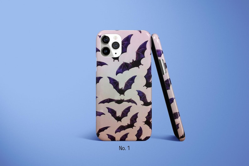 Custodia per telefono a forma di pipistrello, custodia per telefono a tema Halloween, custodia per iPhone 17, 16, 15, 14 Pro con tema natura selvaggia, custodia spettrale per Samsung Galaxy S25 Ultra, custodia per Google Pixel 9 immagine 2