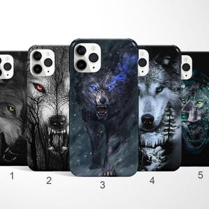 Custodia per telefono a forma di lupo, cover per iPhone a forma di animale, iPhone 17, 16, 15, 14 Pro Max, custodia per Samsung Galaxy S25 Ultra, S24 Plus, S23 Fe, S22, custodia per Google Pixel