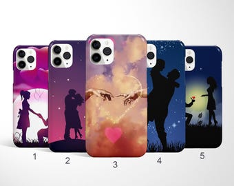 Cover per telefono "Anime Gemelle", cover di San Valentino per iPhone 17, 16, 15, 14 Pro Max, cover romantica per Samsung Galaxy S25, S24, cover per Google Pixel