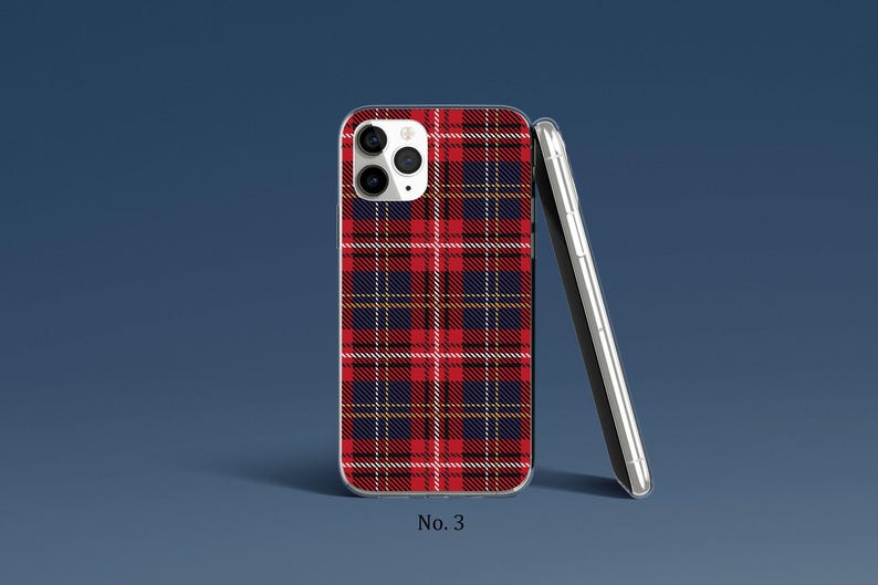 Geruit telefoonhoesje, telefoonhoesje tartan stof, iPhone 17, 16, 15, 14 Pro Max, trendy Google Pixel-hoesje, Samsung Galaxy S25 Ultra, S24, S23-hoesje afbeelding 4