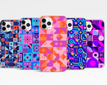 Custodia geometrica per telefono, cover artistica per iPhone 17, 16e, 15, 14 Pro Max, Samsung Galaxy S25, S24, S23 Fe, custodia estetica per Google Pixel 10