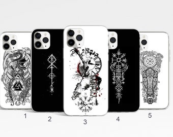 Symbol Phone Case, Nordic Runes Phone Cover, Viking iPhone 16, 15, 14 Pro Max, Tattoo Samsung Note 20 Ultra, S25, S24, S23 FE, Google Pixel