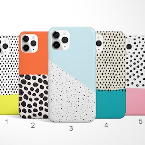 Polka Dot Phone Case, Abstract Phone Cover for iPhone 16, 15 Pro Max, Samsung Galaxy S25, S24, Spotted Google Pixel Case, Modern Phone Case