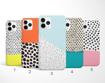 Polka Dot Phone Case, Abstract Phone Cover for iPhone 16, 15 Pro Max, Samsung Galaxy S25, S24, Spotted Google Pixel Case, Modern Phone Case